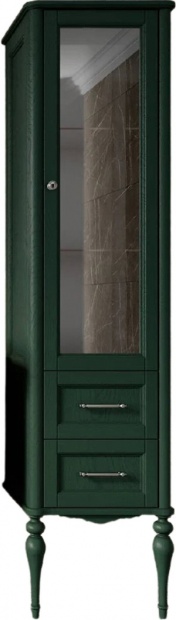 Шкаф-пенал ValenHouse Эстетика R, зеленый, ручки хром
