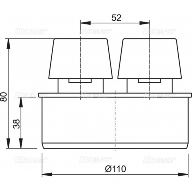 Вентиляционный клапан для вентиляции сточных труб ALCA PLAST (APH110)