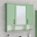 Зеркало-шкаф Runo Марсель 80, зеленый - фото №1
