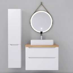 Комплект мебели Jorno Wood 80, белая, светлая столешница