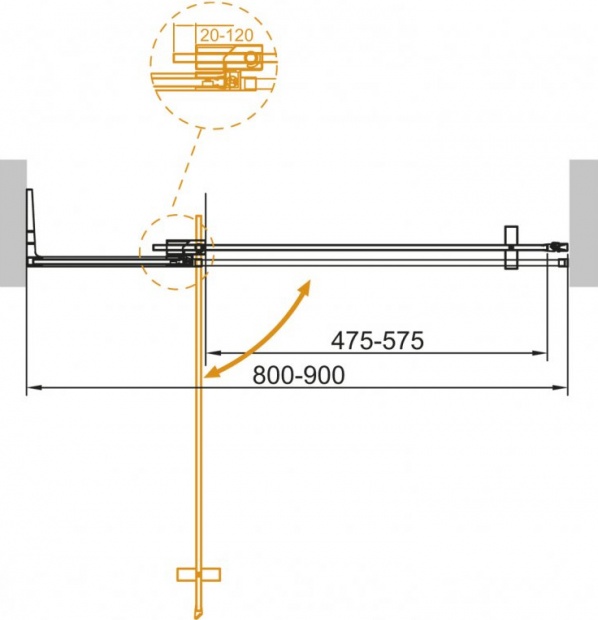 Душевая дверь Cezares Slider 90x195 (SLIDER-B-1-80/90-C-Cr) универсальная