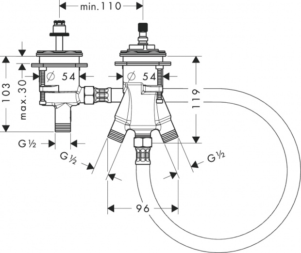 Скрытая монтажная часть Axor 15486180