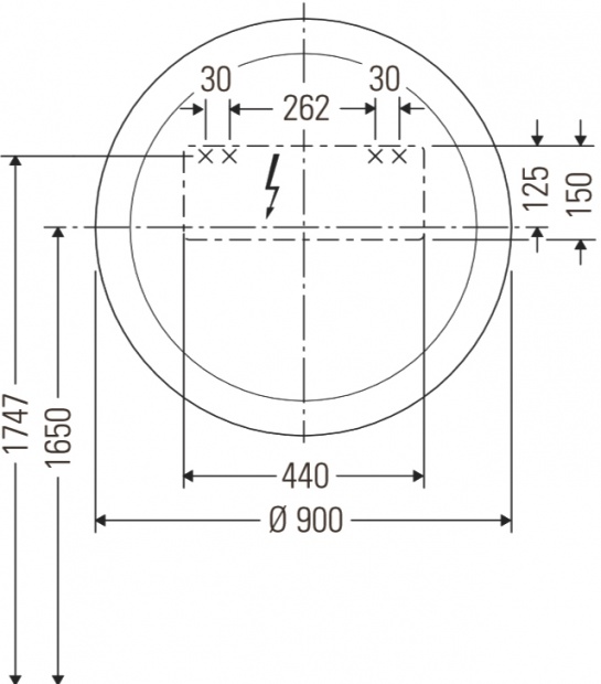 Зеркало круглое Duravit Happy D.2 Plus HP7486G0000