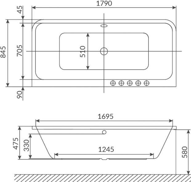 Акриловая ванна Excellent Arana WAEX.ARA18.SOFT 180x80