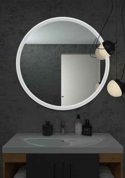 Зеркало круглое Art&Max Napoli 100 белое