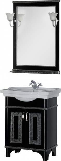 Зеркало Aquanet Валенса 70 черный краколет/серебро