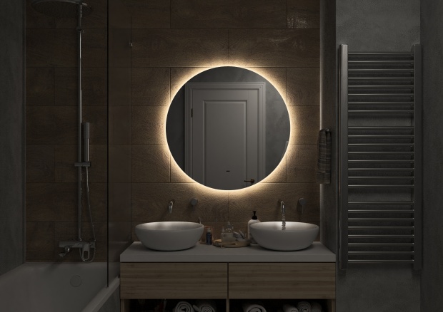 Зеркало круглое Art&Max Sanremo 80 с теплой подсветкой
