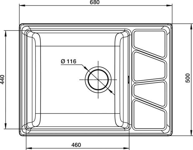 Мойка кухонная GRANFEST VERTEX (V-680L топаз)