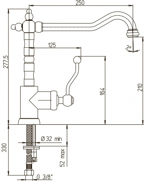 Смеситель для кухонной мойки Paini Duomo (88CR572KM)