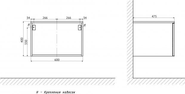 Комплект мебели с раковиной Duravit D-Neo 40: столешница 120, дуб французский, без отверстий + 2 тумбы 60, + 2 раковины