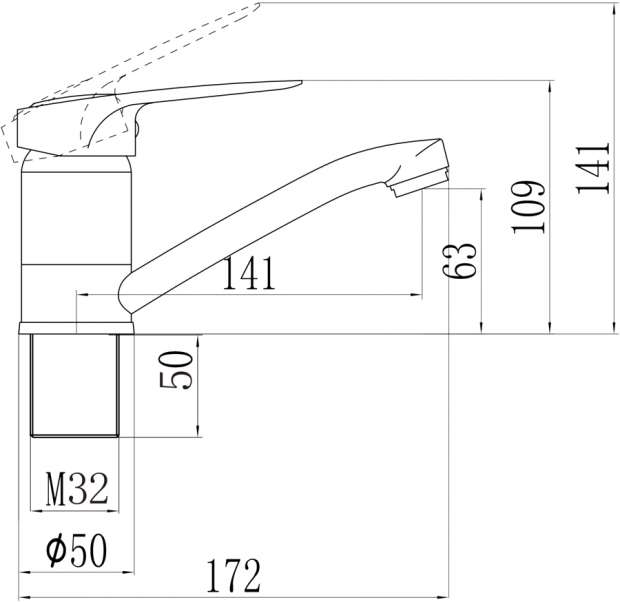 Смеситель для кухни Savol S-T4504