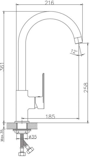 Смеситель для кухни Haiba HB70590