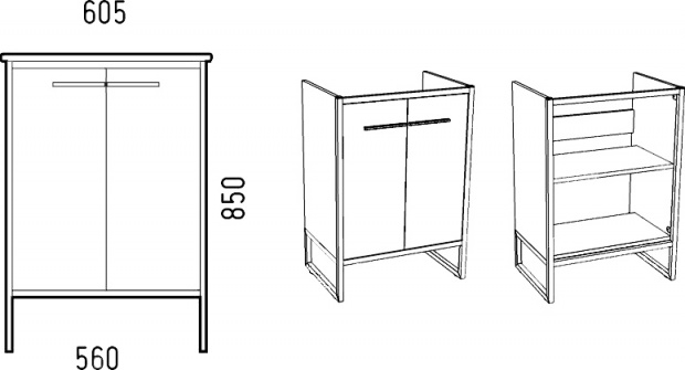 Комплект мебели Corozo Айрон 60, серый, арт