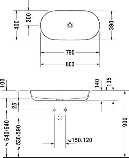 Раковина Duravit Luv 0379800000 80 см