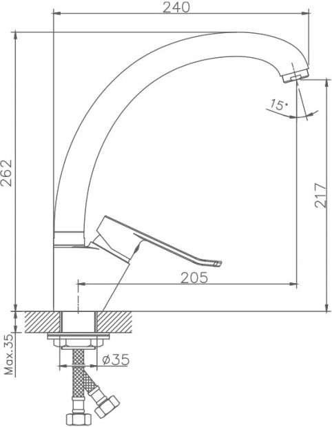 Смеситель для кухни Haiba HB41556-2