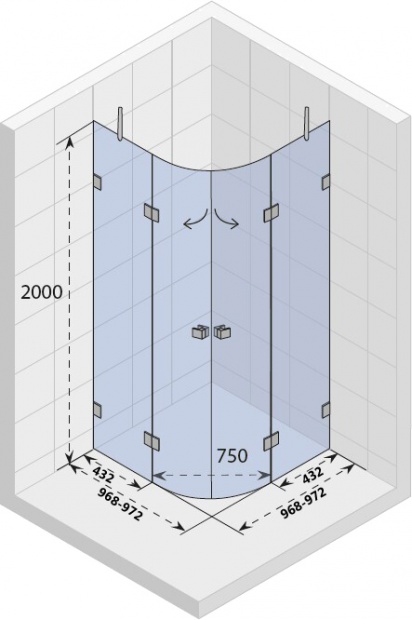 Душевой уголок Riho Scandic 97.2x97.2x200 (GX0460300)