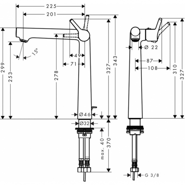 Смеситель для раковины HANSGROHE TALIS S (72115000)