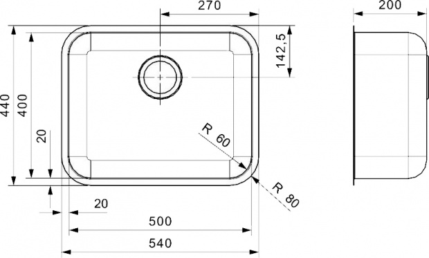 Мойка кухонная Reginox IB 50x40 L LUX