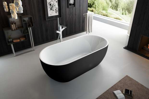 Акриловая ванна BelBagno BB70-1500-800-W/NM 150x80 белый глянец/чёрная матовая