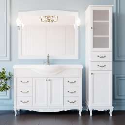 Комплект мебели ValenHouse Эллина 120 белая, фурнитура хром