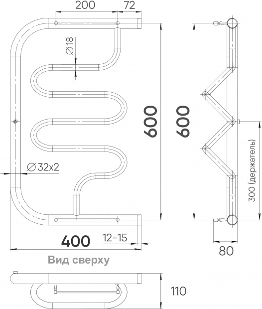 Полотенцесушитель водяной Indigo Liana FLW60-40P