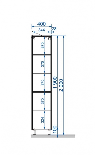 Пенал напольный Эстет Dallas Luxe 40x34x200, левосторонний