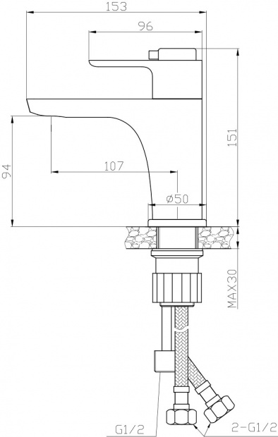 Термостат для раковины с гигиеническим душем ROSSINKA RS50 RS50-15 хром