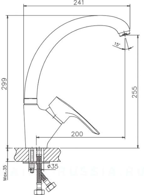 Смеситель для кухни Haiba HB4166