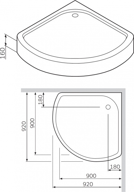 Душевой поддон Am.Pm Bliss L 90x90x16 (W53T-315-090W)