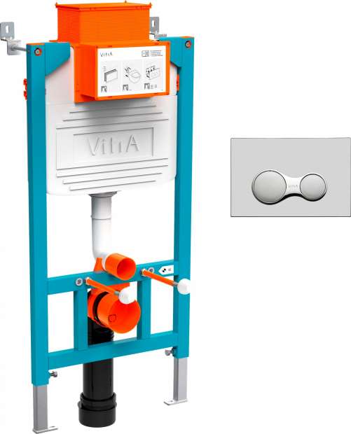 Инсталляция для унитазов VitrA 800-2015 с кнопкой смыва, хром