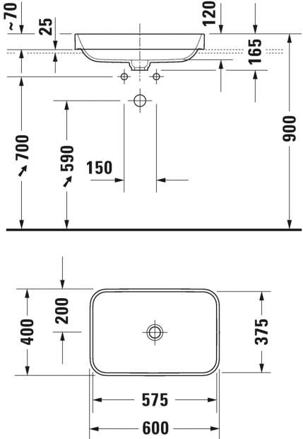 Раковина Duravit Happy D.2 Plus 2359601300 60 см