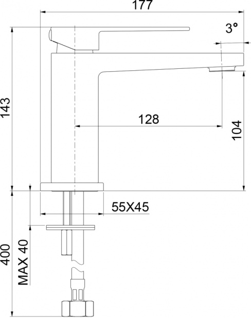 Смеситель для раковины Webert Pegaso (PE830102794SSE)