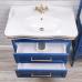 Комплект мебели ValenHouse Эстетика 80, синяя, подвесная,  ручки золото - фото №5