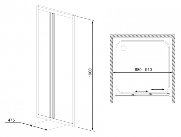 Душевая дверь RADAWAY TREVISO DW 190x90 (32303-01-01N)