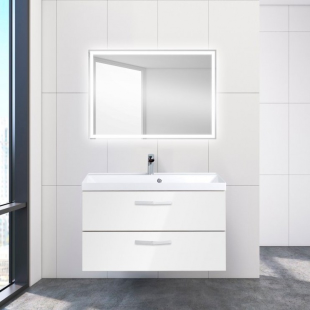 Тумба с раковиной BelBagno Aurora 90 bianco lucido