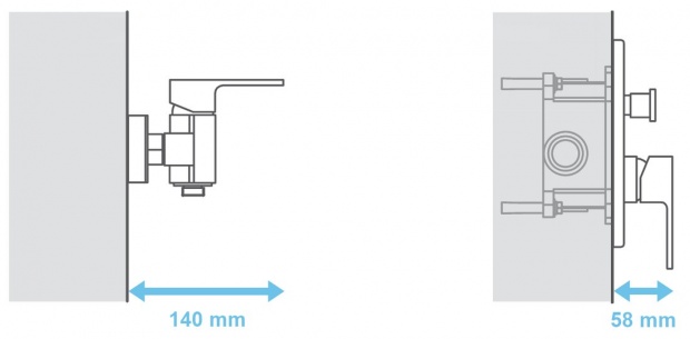 Скрытая монтажная часть смесителя для ванны с душем RAVAK R-Box (X070052)